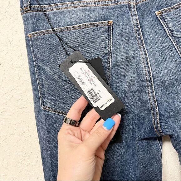NWT Hudson Brix High Rise Cropped Bootcut Denim Blue Jeans Distressed Size 26 - Picture 3 of 6